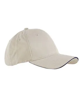 Big Accessories BX004 6-Panel Twill Sandwich Baseball Cap