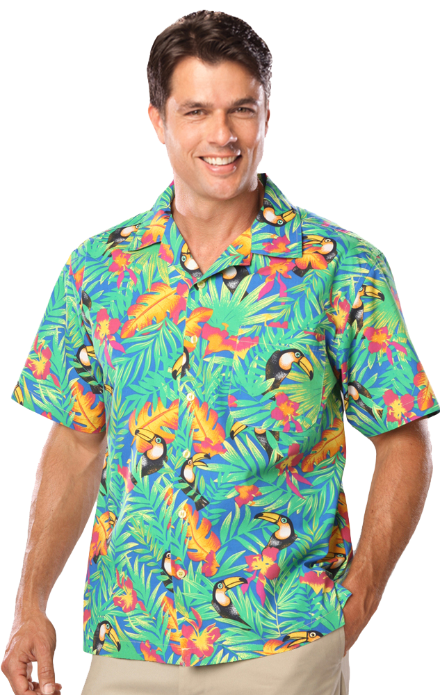 Blue Generation BG3101 Tucan Print Camp Shirt