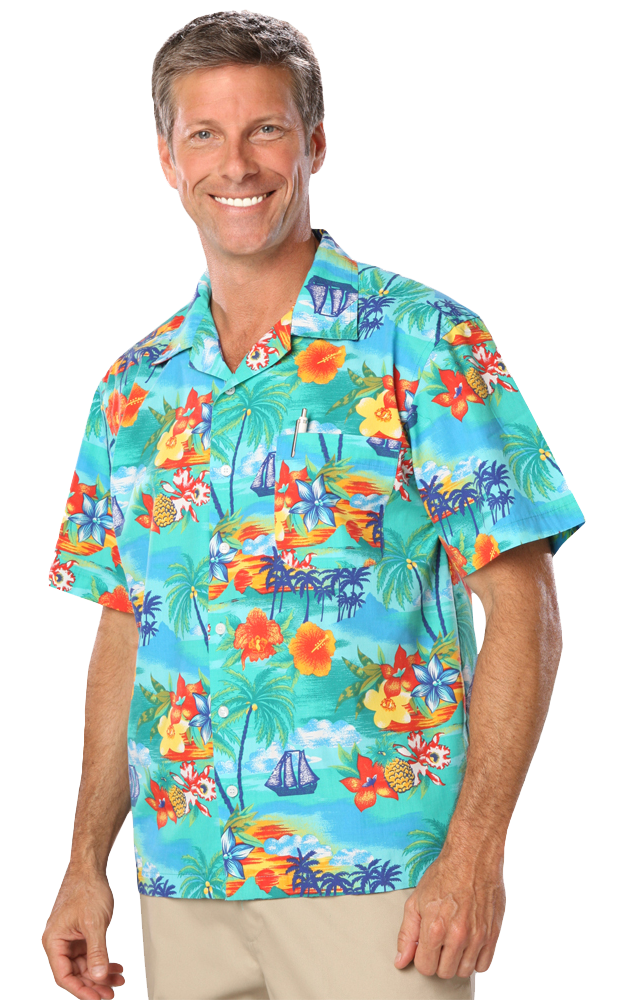 Blue Generation BG3103 Tropic Print Camp Shirt