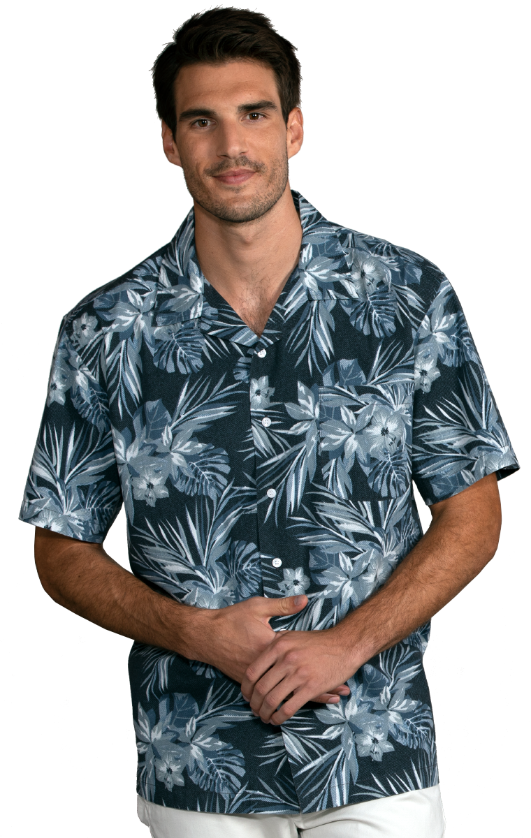 Blue Generation BG3109 Adult S/S Indigo Breeze Camp Shirt