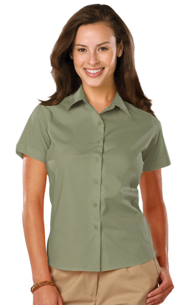 Blue Generation BG6218S Ladies S/S Stretch Poplin Shirt