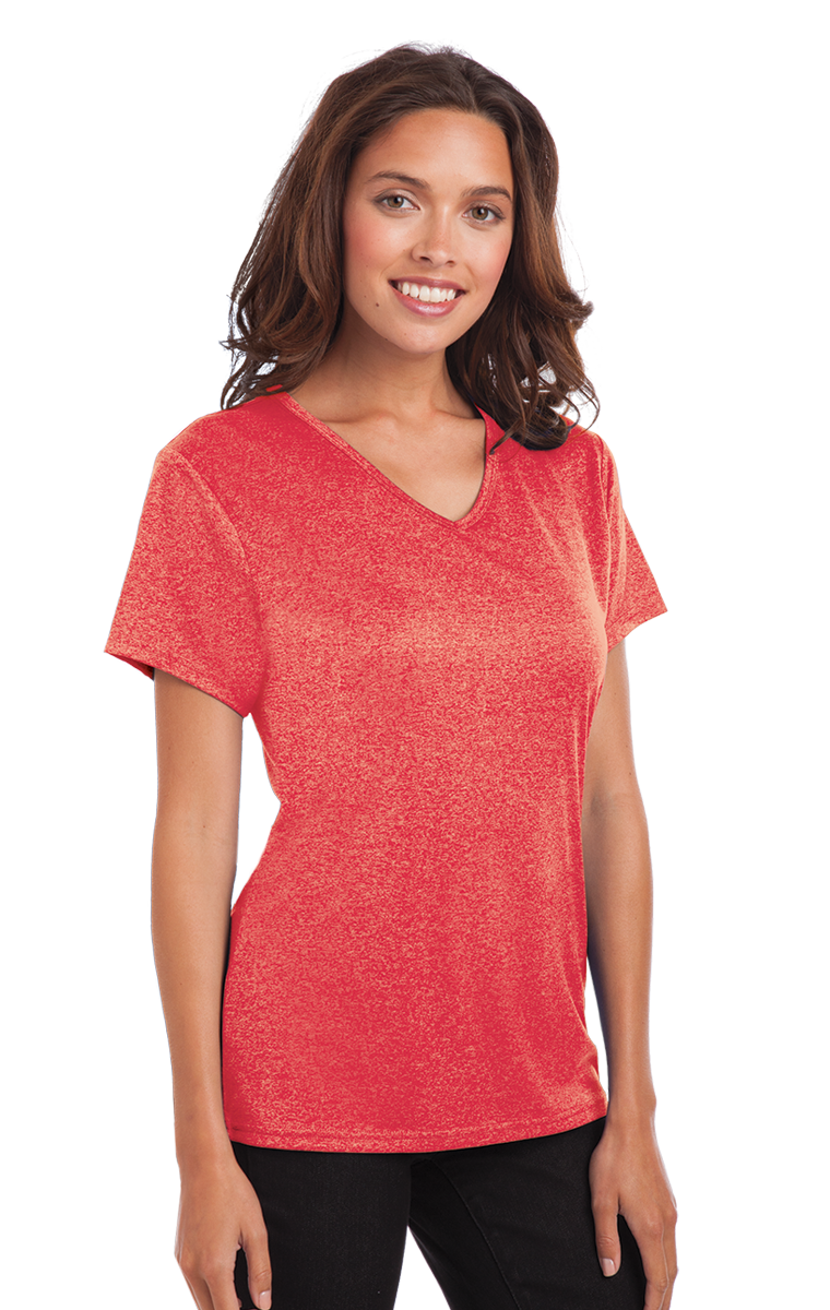 Blue Generation BG6228 Ladies Heathered V-Neck Tee