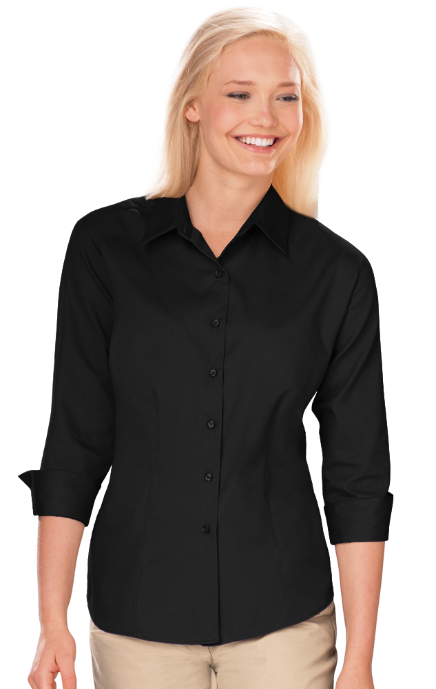 Blue Generation BG6330 Ladies 3/4 Sleeve Fine Line Twill Shirt