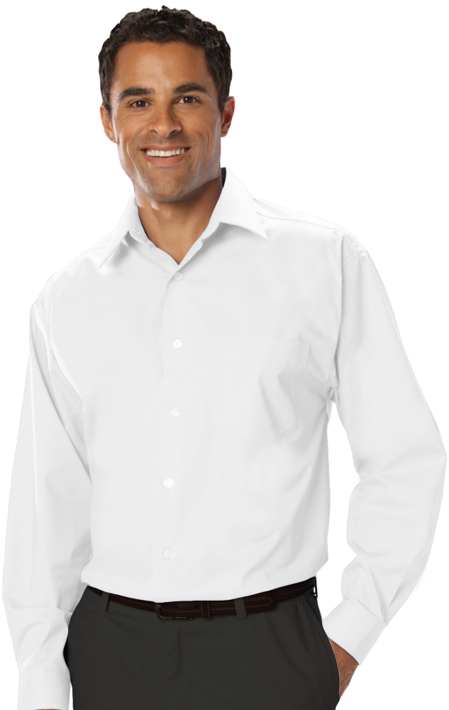 BG7218 Blue Generation Mens L/S Stretch Poplin Shirt