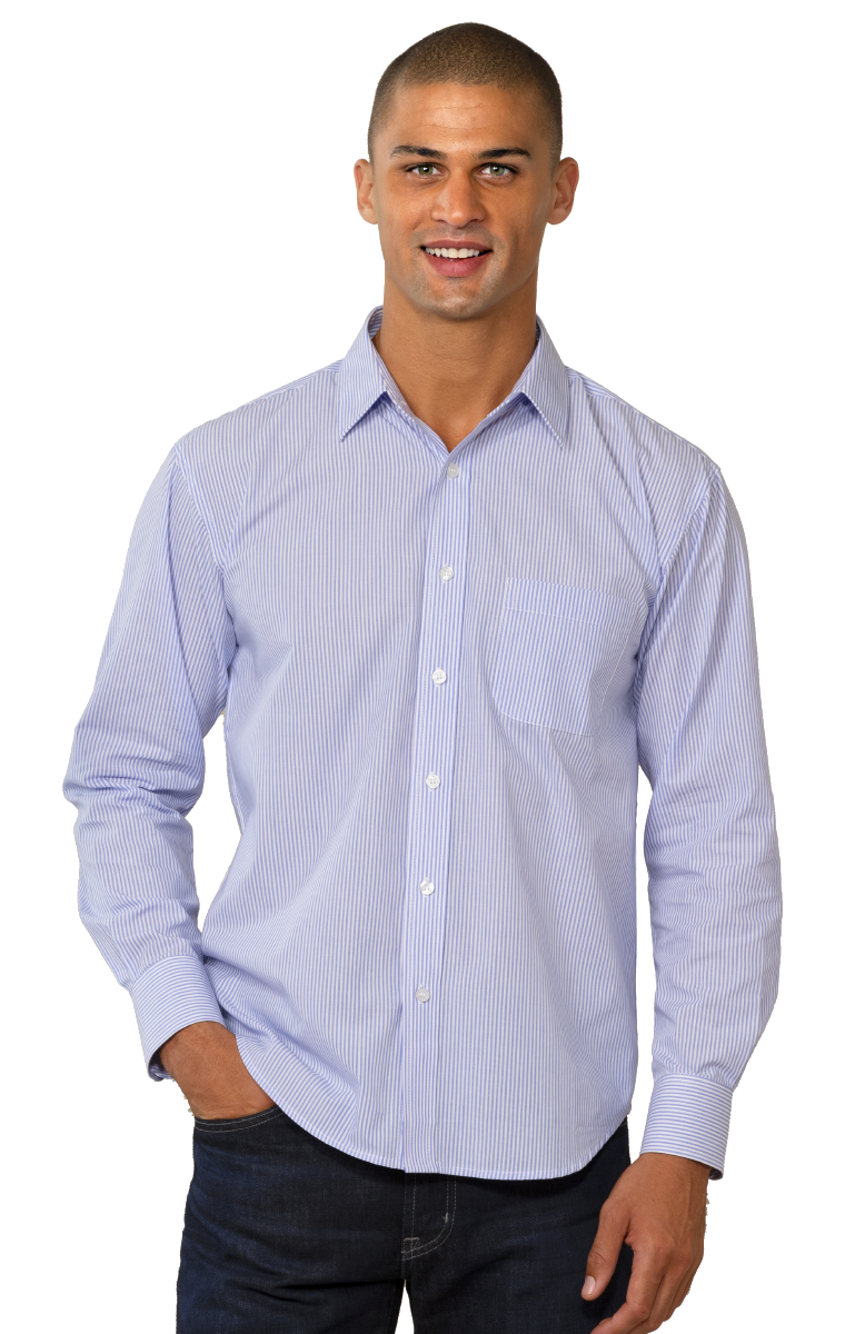 Blue Generation BG7272 Mens L/S Stripe Shirt