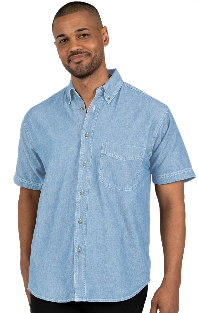 Blue Generation BG8206S Mens S/S 100% Cotton Denim Shirt