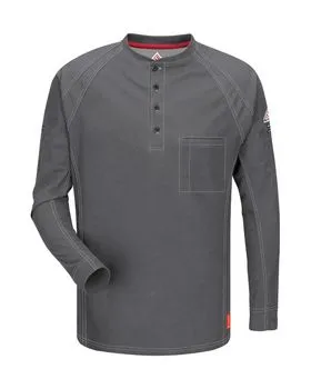 Bulwark QT20L Long Sleeve Henley Long Sizes