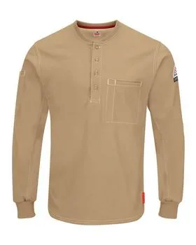 Bulwark QT40L iQ Series Plus Long Sleeve Henley - Long Sizes