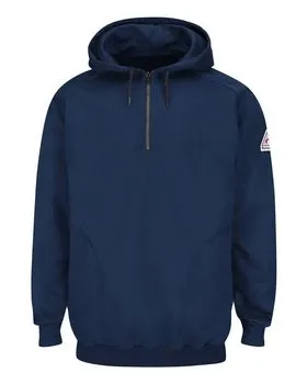 Bulwark SEH8 Pullover Hooded Fleece Sweatshirt Quarter-Zip