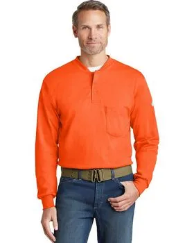 Bulwark SEL2 Long Sleeve Tagless Henley Shirt