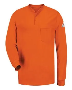 SEL2L Bulwark Long Sleeve Tagless Henley Shirt - Long Sizes