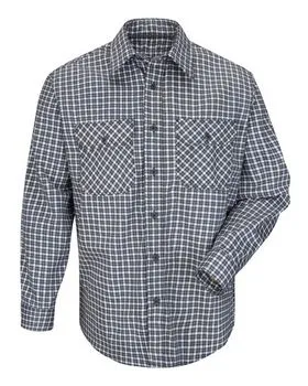 Bulwark SLD6L Plaid Long Sleeve Uniform Shirt - Long Sizes