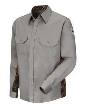 Bulwark SLU4L Camo Uniform Shirt - EXCEL FR ComforTouch - 6 oz. - Long Sizes