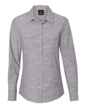Burnside 5247 Womens Textured Solid Long Sleeve Shirt