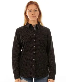Burnside 5290 Womens Peached Poplin Long Sleeve Shirt