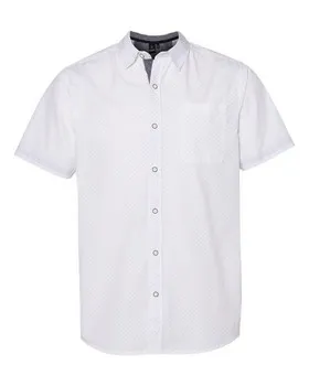 Burnside 9290 Peached Printed Poplin Short Sleeve Shirt