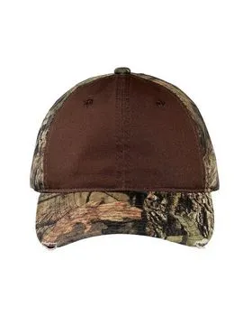 Port Authority C807 Camo Cap with Contrast Front Panel.