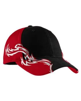Port Authority C859 Colorblock Racing Cap with Flames.