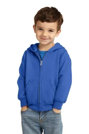 Port & Company CAR78TZH Toddler Core Fleece Full-Zip Hooded Sweatshirt.