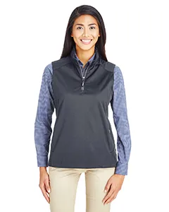 Core 365 CE709W Ladies Techno Lite Three-Layer Knit Tech-Shell Quarter-Zip Vest