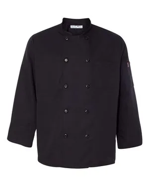 Chef Designs 0425 Ten Pearl Button Black Chef Coat