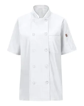 Chef Designs 045X Womens Mimix Short Sleeve Chef Coat with OilBlok