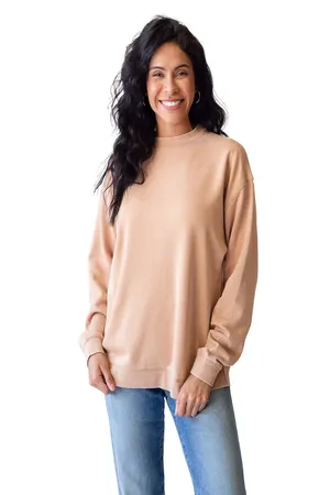 449CK chicka-d Ladies Burnout Campus Crew Sweatshirt