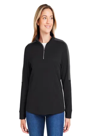Core 365 CE404W Ladies Market Snag Protect Mesh Colorblock Quarter-Zip