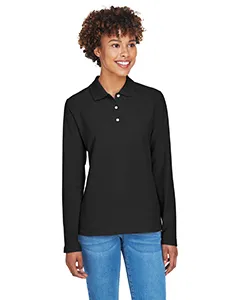 D110W Devon & Jones Ladies Pima Piqué Long-Sleeve Polo