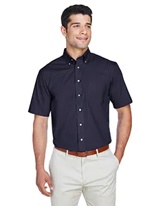 Devon & Jones D620S Mens Crown Woven Collection Solid Broadcloth Short-Sleeve Shirt