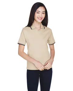 Devon & Jones D140W Ladies Tipped Perfect Pima Interlock Polo