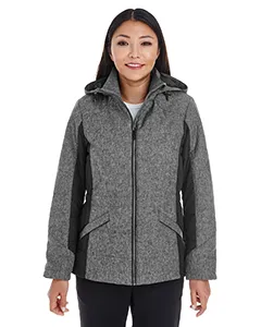 Devon & Jones DG710W Ladies Midtown Insulated Fabric-Block Jacket with Crosshatch Mélange