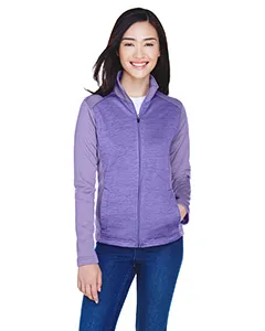 Devon & Jones DG796W Ladies Newbury Colorblock Mélange Fleece Full-Zip