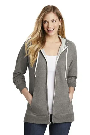 District DT456 Womens Perfect Tri French Terry Full-Zip Hoodie.