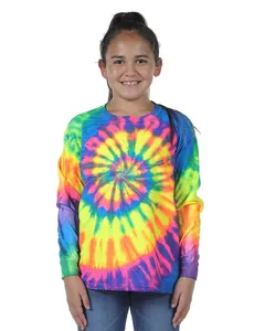 Dyenomite 24BMS Youth Spiral Tie Dye Long Sleeve