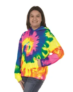 Dyenomite 854BMS Youth Multi-Color Swirl Hooded Sweatshirt