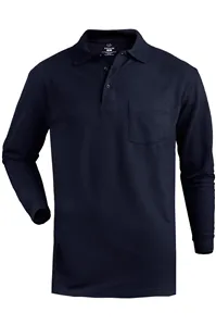 Edwards 1525 BLENDED PIQUE LONG SLEEVE POLO WITH POCKET