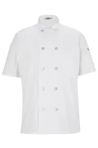 Edwards 3333 10 BUTTON SHORT SLEEVE CHEF COAT WITH MESH
