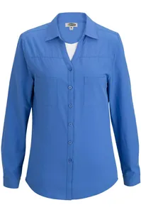 Edwards 5056 LADIES OPEN NECK LONG SLEEVE BLOUSE