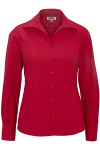 Edwards 5295 LADIES LIGHTWEIGHT OPEN NECK POPLIN BLOUSE-LONG SLEEVE