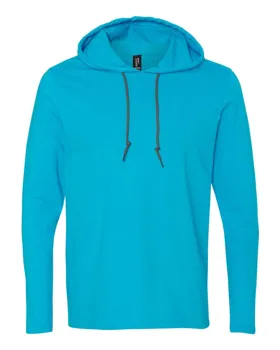 Gildan 987 Softstyle Lightweight Hooded Long Sleeve T-Shirt