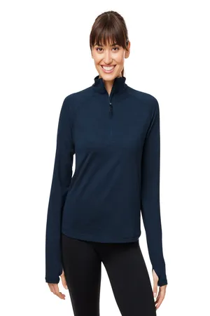 Glyder PDP8023 Ladies Marbled Jersey Fairway Quarter-Zip