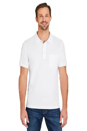 Harriton M205P Mens Valiant Cotton Snag Protect Pocket Polo
