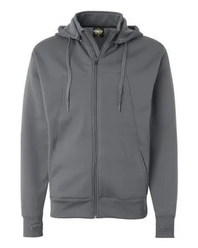 Independent Trading Co. EXP80PTZ Poly-Tech Full-Zip Hooded Sweatshirt
