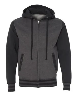 Independent Trading Co. IND45UVZ Unisex Heavyweight Varsity Full-Zip Hooded Sweatshirt