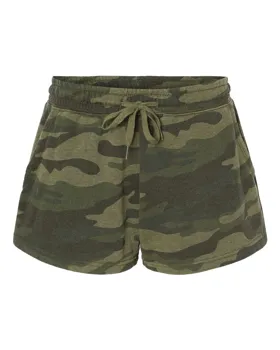 PRM20SRT Independent Trading Co. Women’s Lightweight California Wave Wash Fleece Shorts