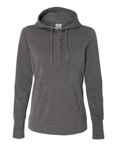 J America 8431 Women’s Omega Stretch Snap-Placket Hooded Pullover