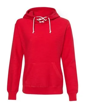 J America 8694 Women’s French Terry Sport Lace Scuba Hooded Pullover