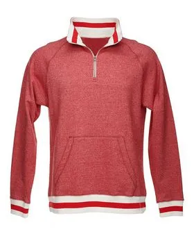J America 8703 Peppered Fleece Quarter-Zip Sweatshirt