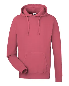 J America 8730 Pigment-Dyed Fleece Hooded Sweatshirt
